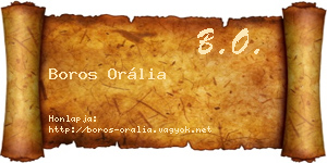 Boros Orália névjegykártya